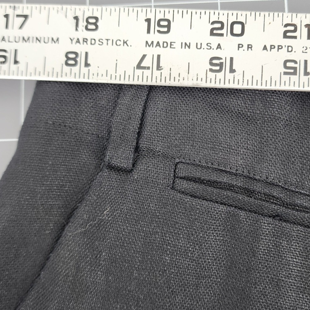 Lauren Ralph Lauren 14 Black Linen Sanderson Pants Straight Leg Career Workwear - Picture 7 of 10